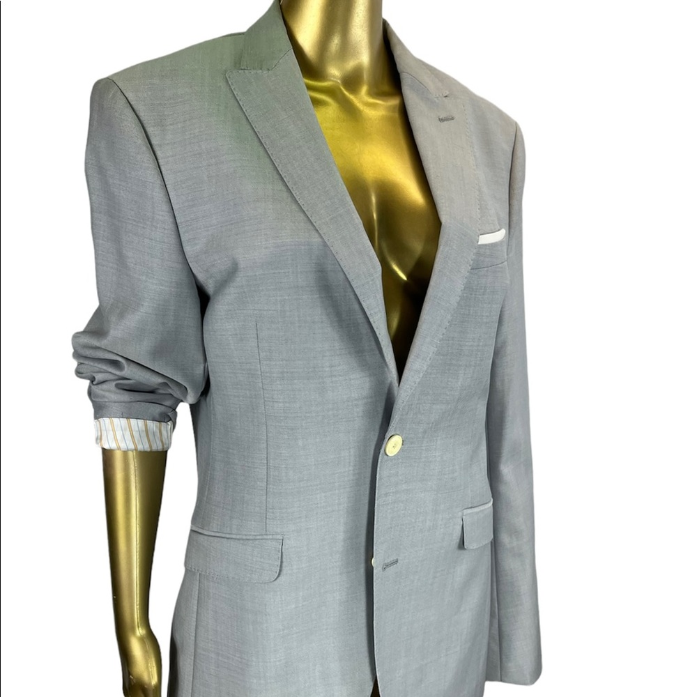 Zara Man Gray Blazer Size 40 Straight Fit 2 Button Single Breasted Suit Jacket